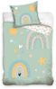 MTOnlinehandel Kinderbettwäsche Regenbogen, Sterne & Sonne 135x200 + 80x80 cm, 100 % Baumwolle, Satin, 2 teilig, mit YKK Reißverschluss · sanft, weich für Mädchen & Jungen Bild 5
