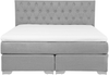 Boxspringbett Hellgrau 160x200 cm Leinenoptik Doppelbett Zierknöpfen Minimalistisch Modern Bild 4