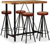 vidaXL 5-tlg. Bar-Set Altholz Massiv, Echtleder und Canvas 275144 Bild 1