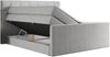 Boxspringbett KING VELEN, Doppelbett mit Multipocket-Matratze, Polsterbett mit Kopfstütze - 140x200 - Hellgrau Stoff - H3 Bild 4