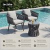 tectake Gartenlounge-Set Aluminium Sitzgruppe, höhenverstellbar, mit Sicherheitsglasplatte, (Set, 3-tlg, im Rope-Design in anthrazit/grau), Extra dicke Sitzpolster und komfortable Rückenkissen Bild 2