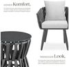 tectake Gartenlounge-Set Aluminium Sitzgruppe, höhenverstellbar, mit Sicherheitsglasplatte, (Set, 3-tlg, im Rope-Design in anthrazit/grau), Extra dicke Sitzpolster und komfortable Rückenkissen Bild 3