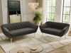 Skandinavisches Sofa Set PIRS 3-2, Komplettset, Wellenfederung, Buche Füße, Sitzgruppe, Polstermöbel Set - Dunkelgrau Velvet Bild 3