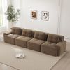 Flieks 4-Sitzer Sofa, Modular Schlafsofa, Tiefsofa mit 4 Kissen, Cord, Braun Bild 3
