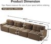 Flieks 4-Sitzer Sofa, Modular Schlafsofa, Tiefsofa mit 4 Kissen, Cord, Braun Bild 4