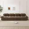 Flieks 4-Sitzer Sofa, Modular Schlafsofa, Tiefsofa mit 4 Kissen, Cord, Braun Bild 2