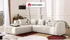 Vente-unique - NAEMIA Sofa SamtStoff Beige - B 233 cm x H 70 cm x L 263 cm Bild 2