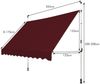 Klemmmarkise 200 cm breit Balkonmarkise ohne Bohren UV-beständig höhenverstellbar Weinrot Bild 2