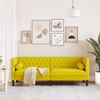 vidaXL Chesterfield-Sofa mit Nackenrollen 3-Sitzer Gelb Samt 372699 Bild 3
