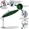 Clanmacy Sonnenschirm Sonnenschirm 300 cm Kurbel Ampelschirm mit LED & Windsicherung Grün Bild 3