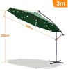 Clanmacy Sonnenschirm Sonnenschirm 300 cm Kurbel Ampelschirm mit LED & Windsicherung Grün Bild 2