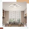 ZMH Deckenleuchte LED Deckenlampe Wohnzimmer - Modern Design Küchenlampe 24W 3000K Wohnzimmerlampe Flurlampe Warmweiß Schlafzimmerlampe Flur Deckenbeleuchtung Eckig Silber für Esszimmer Büro Bild 2
