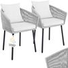 STEELSØN 'Nair' Polyrattan Gartenstuhl, 2er-Set, hellgrau, wetterfest & UV-beständig, Balkonstühle bis 160 kg belastbar, Gartensessel inkl. Kissen Bild 1