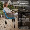STEELSØN 'Nair' Polyrattan Gartenstuhl, 2er-Set, hellgrau, wetterfest & UV-beständig, Balkonstühle bis 160 kg belastbar, Gartensessel inkl. Kissen Bild 3