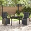 vidaXL Garten Essgruppe mit Kissen 3 pcs Grau Poly-Rattan 3380547 Bild 4