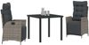 vidaXL Garten Essgruppe mit Kissen 3 pcs Grau Poly-Rattan 3380547 Bild 3