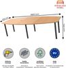 Rheinland Möbel Konferenztisch KONTI 280x130 cm – ovaler Besprechungstisch in Buche mit graphitfarbenen Rundrohrfüßen & 2 Kabelauslässen, erweiterbarer Meetingtisch für 8–10 Personen, moderner XXL-Tisch fürs Büro Bild 3