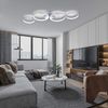 ZMH LED Deckenlampe Dimmbar Deckenleuchte: 4 Flammig Modern Wohnzimmerlampe 55W Ring Rund Weiß Schlafzimmerlampe mit Fernbedienung 88cm Design Bürolampe für Schlafzimmer Wohnzimmer Büro Küche Bild 3