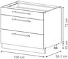 Küchenunterschrank Fame-Line Goldkraft Eiche/Goldkraft Eiche 100 cm, AP Anthrazit Vicco Bild 2