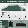 300 x 600 cm großes Pop-up-Überdachungszelt klappbares Eventzelt mit Tragetasche Grün Bild 2
