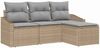 vidaXL Sofa Set mit Kissen 4 pcs Beige und Hellgrau Poly-Rattan 3355339 Bild 2