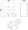 Dmora Kommode Asam, Mehrzweckkommode, Schlafzimmerkommode, Schrank mit Schubladen, 70x40 h82 cm, Schwarz Bild 3
