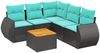 vidaXL 6-teiliges Gartensofa-Set mit Kissen, schwarzes Polyrattan 3225000 Bild 2