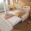 STILVORA Polsterbett 90/180x200 Schlafsofa mit bettfunktion Tagesbett ausziehbar L-Kopfteil (Funktionsbett, 1-tlg, L-Kopfteil mit Stauraumregal, Schlafsofa/Gästebett), mit LED-Beleuchtung & USB/Type-C Ladestation Bild 5