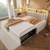 STILVORA Polsterbett 90/180x200 Schlafsofa mit bettfunktion Tagesbett ausziehbar L-Kopfteil (Funktionsbett, 1-tlg, L-Kopfteil mit Stauraumregal, Schlafsofa/Gästebett), mit LED-Beleuchtung & USB/Type-C Ladestation Bild 2
