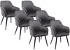 Vente-unique - ELEANA Stuhl SamtStoff Grau - B 59 cm x H 82 cm x L 58 cm Bild 2