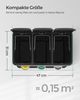 Songmics 3-in-1 Abfalleimer, Metall, 24 Liter, Rauchgrau Bild 3