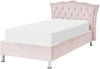 Bett mit Stauraum METZ 90 x 200 cm Samtstoff Pastellrosa Bild 5