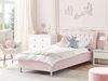 Bett mit Stauraum METZ 90 x 200 cm Samtstoff Pastellrosa Bild 3
