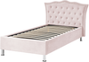 Bett mit Stauraum METZ 90 x 200 cm Samtstoff Pastellrosa Bild 4