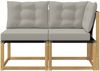 vidaXL Outdoor Mittel- und Ecksofa mit Kissen 2 Stück Weiß 901618 Bild 5