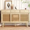 Sideboard H 78 x T 40 x B 120 cm, Eiche-Optik auf MDF, 3 Schubladen & 3 Türen, verstellbare Böden Bild 2