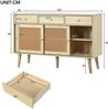 Sideboard H 78 x T 40 x B 120 cm, Eiche-Optik auf MDF, 3 Schubladen & 3 Türen, verstellbare Böden Bild 4