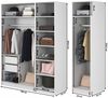 Selsey 'Frame' Kleiderschrank 4-türig mit 2 Kleiderstangen und Schubladen, weiß 200 x 200 x 57 cm Bild 5