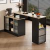 Ausziehbarer Bartisch Schwarz,H 90 x T 155 x B 100cm, 3-in-1 mit Stauraum, MDF & Glas, max. Traglast 30 kg Bild 3