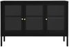 vidaXL Sideboard Schwarz 70 x 35 x 70 cm Stahl und Glas [336067] Bild 3