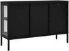 vidaXL Sideboard Schwarz 70 x 35 x 70 cm Stahl und Glas [336067] Bild 5