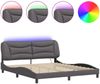 vidaXL Bettgestell mit LED ohne Matratze "Hvar" Grau 180x200 cm 3213951 Bild 2