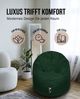 PATCH HOME 2 in 1 Sitzsack Sessel – Ø100 cm – Dunkelgrün, bequemer Sitzsack aus Luxus-Polyester-Gewebe, bereits befüllt Bild 5
