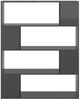 vidaXL Bücherregal Raumteiler Hochglanz-Grau 100x24x124 cm 809196 Bild 5