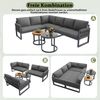 Merax Gartenlounge-Set, 6-Sitzer Gartenmöbel-Set Sitzgruppe mit 2 stapelbaren Couchtische, grau Bild 5