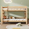 Kinder Etagenbett 2-in-1, teilbar zu 2 Einzelbetten, stabiler Kiefernholzrahmen, naturfarbig, Jugendzimmermöbel Bild 3