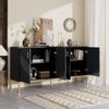 Sideboard 160x40x80,5 cm in Schwarz mit 4 Türen und höhenverstellbaren Regalen – modernes Design Bild 5