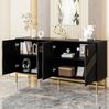 Sideboard 160x40x80,5 cm in Schwarz mit 4 Türen und höhenverstellbaren Regalen – modernes Design Bild 4