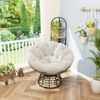 LVHOM Papasansessel 360° drehbar, Relaxsessel in Rattan-Optik mit extra dickem Polster, stabiler Körbsessel bis 130kg, wetterfester Loungesessel für Indoor & Outdoor Bild 2