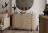 Ovalio Sideboard Typ 813 Kommode 123 cm Wohnzimmer Esszimmer Anrichte Modern Farbwahl Sandbeige, Cremona-Eiche und Dunin-Eiche Bild 2
